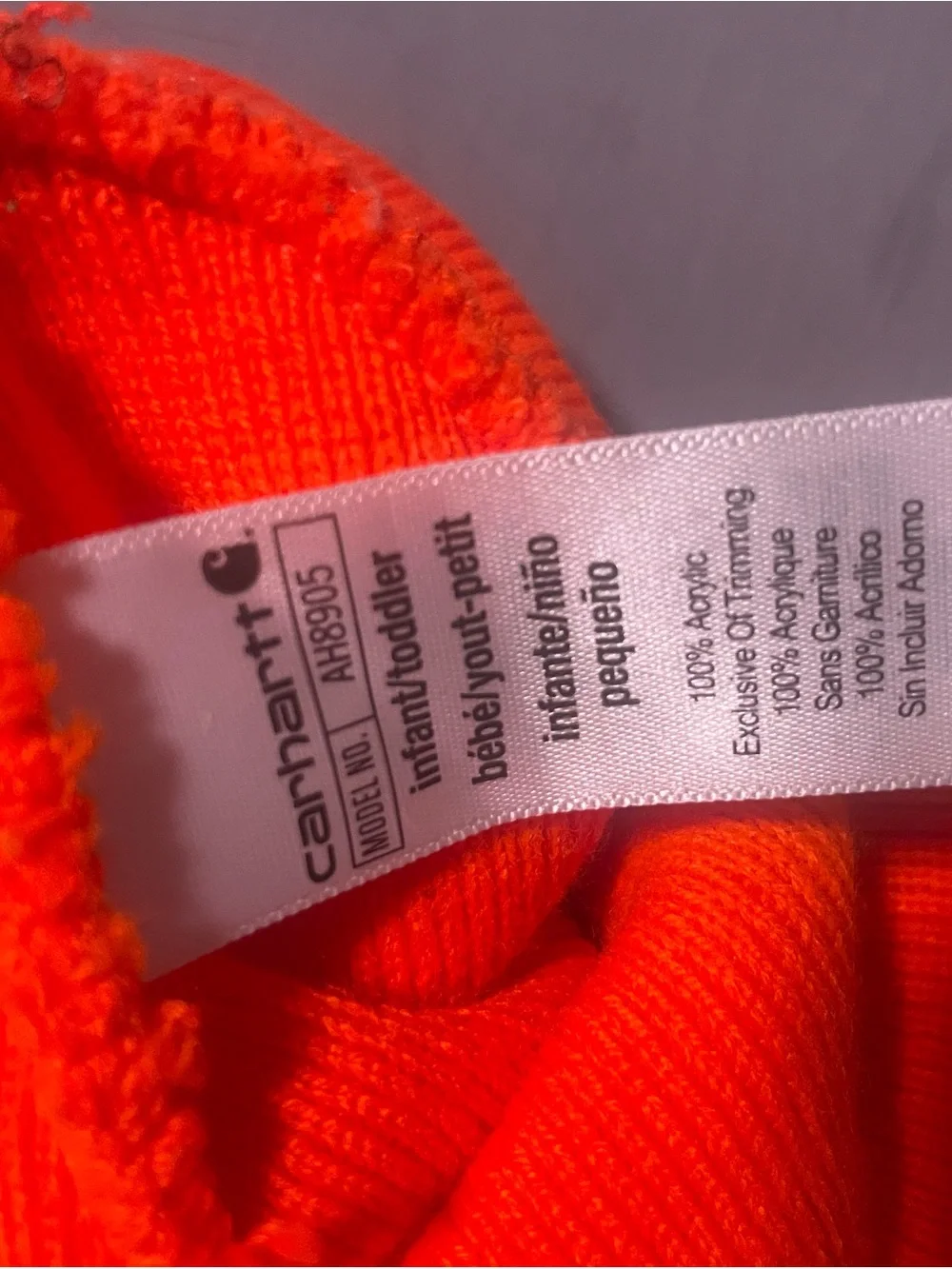 Carhartt Neon Orange Knit Cuffed Beanie